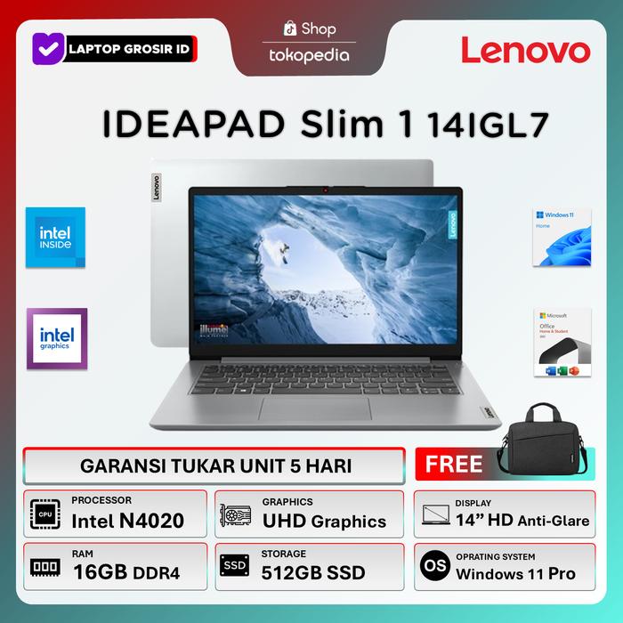 Lenovo Ideapad Slim 1 14 N4020 8GB 512SSD Windows 11 14 Inch - UNIT ONLY, 8/256+OFFICE